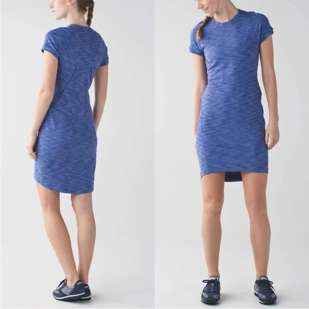 LULULEMON & Go Where-To Dress Sz 8 Heathered Sapphire Blue EUC